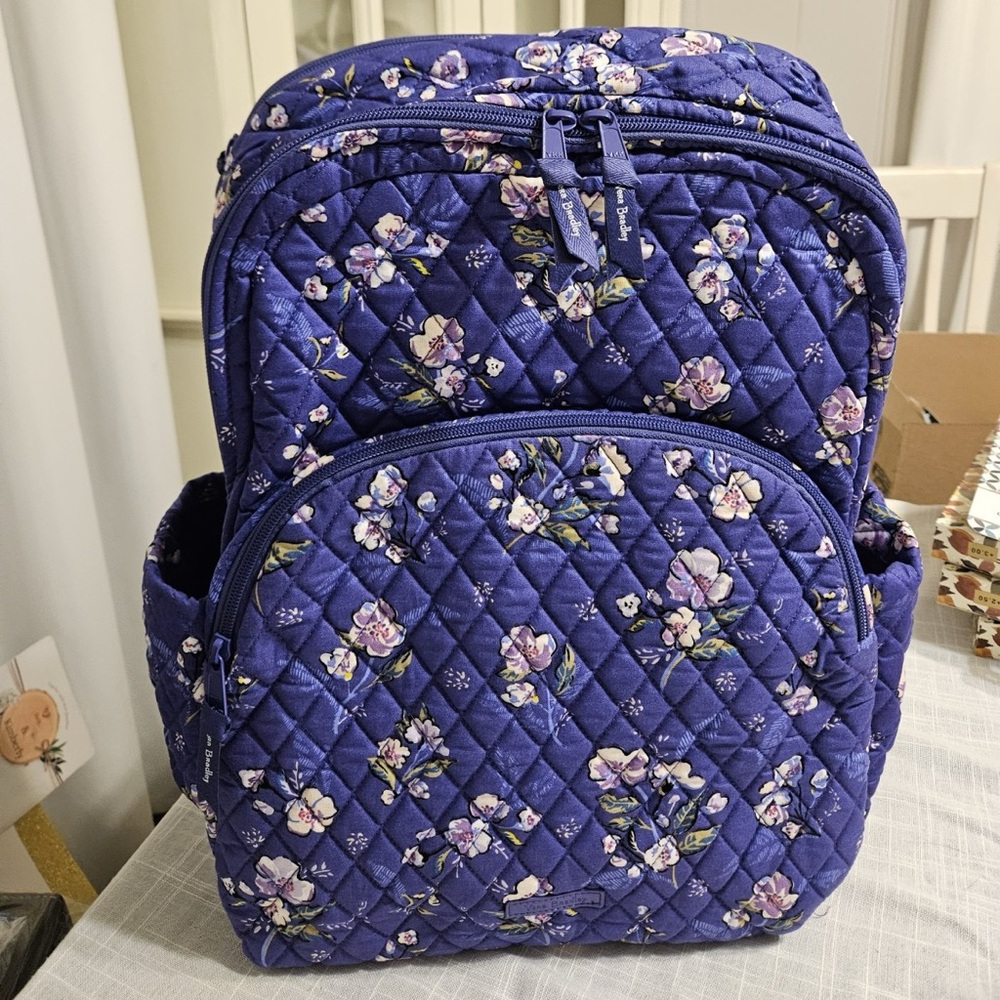 New Vera Bradley large essential backpack floral cotton